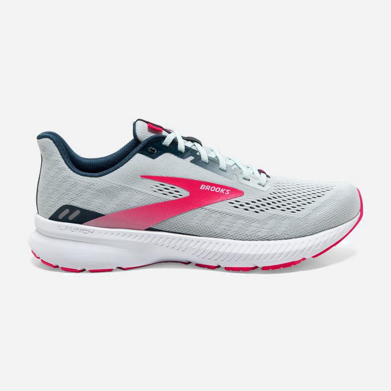 Brooks Launch 8 Israel - Women's Light Cushion Road Running Shoes - Ice Flow/Navy/Pink/grey (31254-P